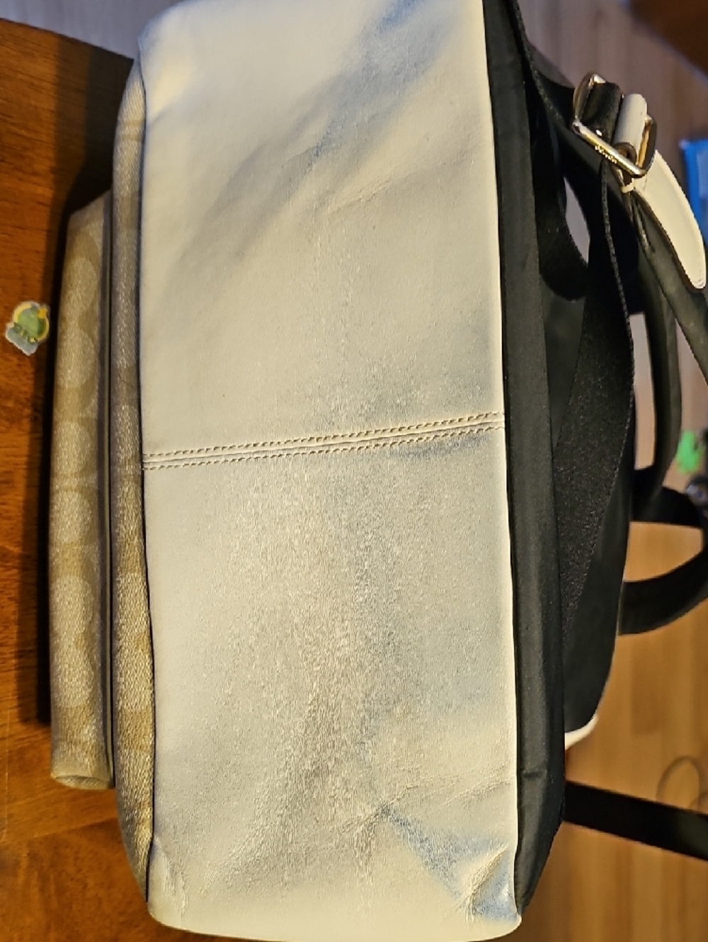 COACH Beige and Gold Signature Backpack - Picture 6 of 9